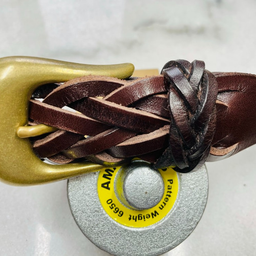 CBMｰNUMG307〈BR〉】レザーメッシュベルト〈サイズ「100」〉7本