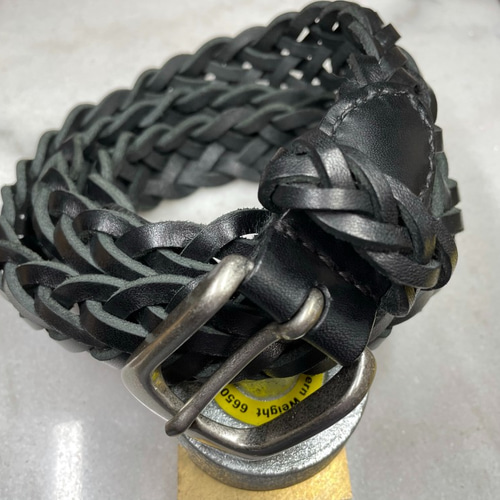 CBMｰNUMG307〈BR〉】レザーメッシュベルト〈サイズ「100」〉7本編み 