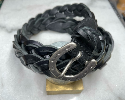 CBMｰNUBS2563〈BK〉】レザーメッシュベルト〈サイズ「95」〉6本