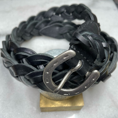 CBMｰNUBS2563〈BK〉】レザーメッシュベルト〈サイズ「95」〉6本