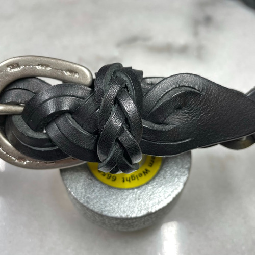 CBMｰNUBS2563〈BK〉】レザーメッシュベルト〈サイズ「95」〉6本三つ