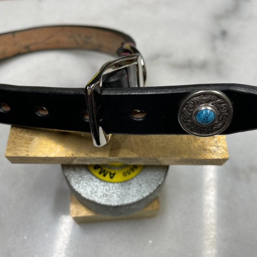 CDO-SLHS20CBL〈BK〉】犬の首輪〈サイズ「M」〉牛革人気