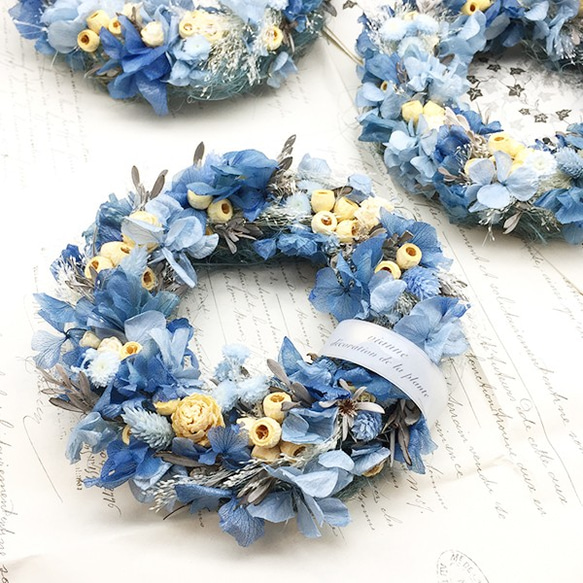 ブルー紫陽花のプチリース＊送料無料 2枚目の画像