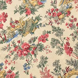 フランスヴィンテージ】ローズ園のトワルドジュイコットン 生地