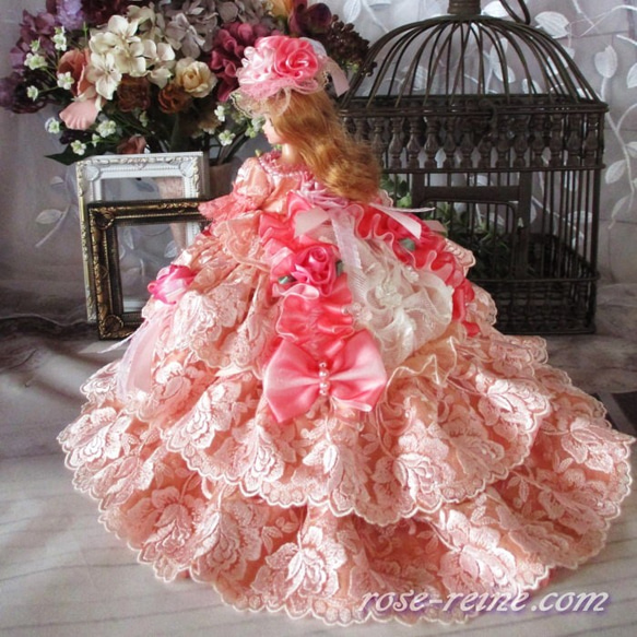 sold★Ｈ様ご予約品 ベル薔薇の妖精 ロマンティックピンク プリンセスドールドレス 4枚目の画像