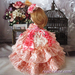 sold★Ｈ様ご予約品 ベル薔薇の妖精 ロマンティックピンク プリンセスドールドレス 7枚目の画像