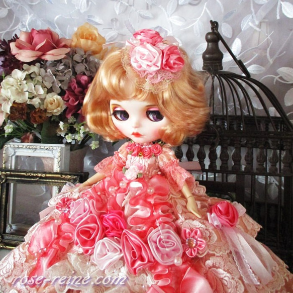 sold★Ｈ様ご予約品 ベル薔薇の妖精 ロマンティックピンク プリンセスドールドレス 9枚目の画像