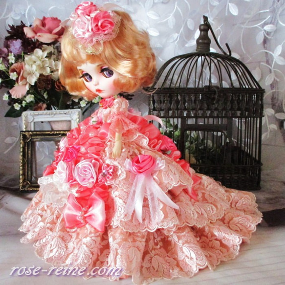 sold★Ｈ様ご予約品 ベル薔薇の妖精 ロマンティックピンク プリンセスドールドレス 10枚目の画像