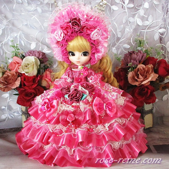 K様ご予約品 夢見るシンデレラ 甘く薫るロリータピンクのベビーミルフィーユ プリンセスドレス 豪華4点セット 1枚目の画像