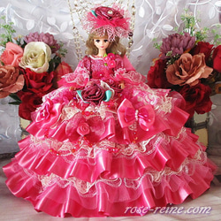 K様ご予約品 夢見るシンデレラ 甘く薫るロリータピンクのベビーミルフィーユ プリンセスドレス 豪華4点セット 5枚目の画像