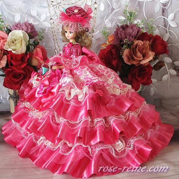 K様ご予約品 夢見るシンデレラ 甘く薫るロリータピンクのベビーミルフィーユ プリンセスドレス 豪華4点セット 6枚目の画像