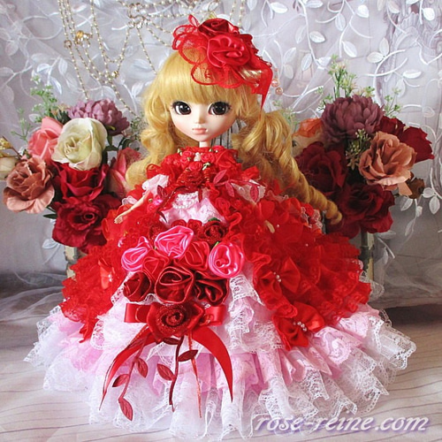 sold☆夏セール 薔薇の花園 深紅に咲き誇る魅惑のバブルフォルム