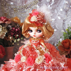 soldベルサイユの薔薇 コーラルピンクのプリンセス 花園に舞うエアリーボリュームドレス 9枚目の画像