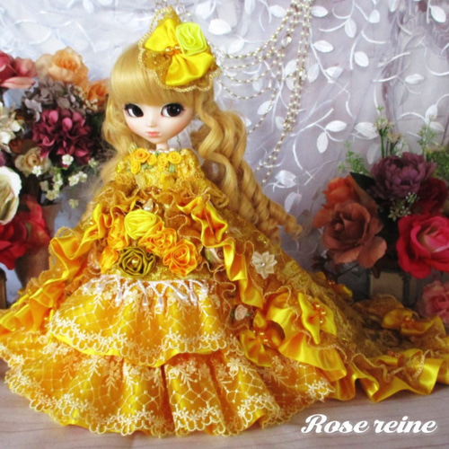 ソニアローレン王妃 ゴージャスバイオレット煌めく豪華ボリュームフリルドールドレス ソニアローレン王妃 ゴージャスバイオレットが重厚に煌めく豪華