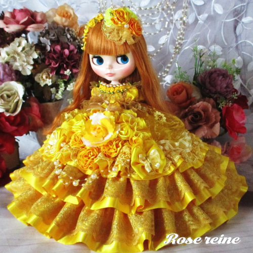 ☆フリルとお花☆優しいイエローのスカート☆