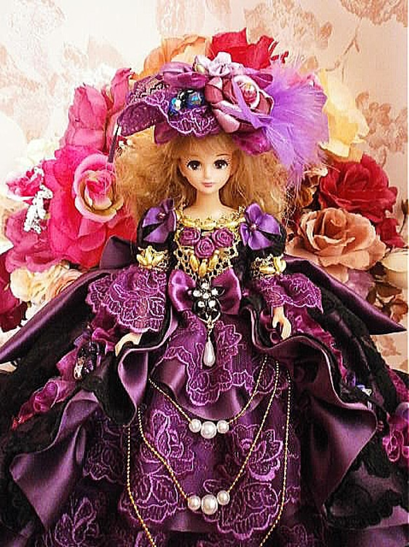 ジェニー 紫の貴婦人 ゴシック調 フリル ドレス ハロウィン その他人形
