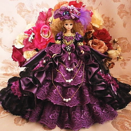 ジェニー 紫の貴婦人 ゴシック調 フリル ドレス ハロウィン その他人形