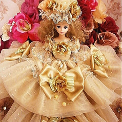 SOLD 夏休み企画 ジェニー リボンの妖精 超ボリューム エアリードレス シャンパン ゴールド 1枚目の画像
