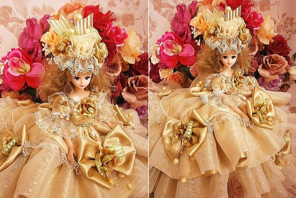 SOLD 夏休み企画 ジェニー リボンの妖精 超ボリューム エアリードレス シャンパン ゴールド 5枚目の画像