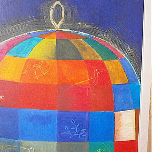 原画 絵画 真夜中の出来事 オイルパステル ガッシュ 額装済み 絵画 