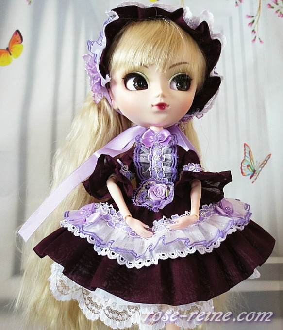 sold 期間限定販売6/9まで！ドール服 すみれ色のロリータメイド ビーズ  