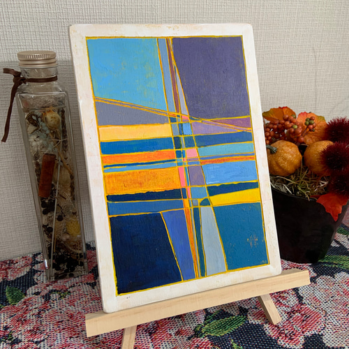 絵画 現代アート 抽象画 （電線と私による色面構成） 絵画 sam4