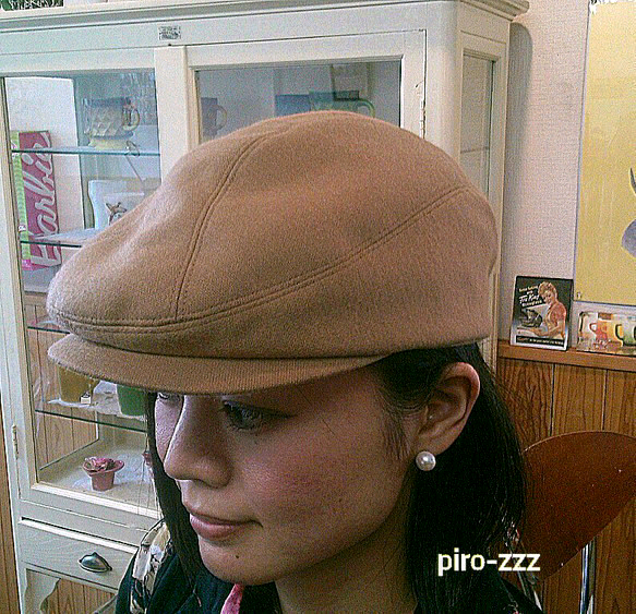 まんまるハンチング  キャメル 帽子