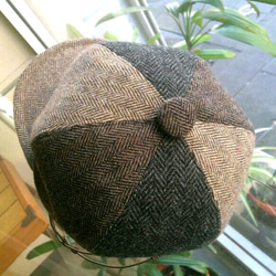 ＊tweed short brim cap＊ツィードショートブリムキャップ＊ヘリンボーン＊クレイジー 2枚目の画像