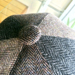 ＊tweed short brim cap＊ツィードショートブリムキャップ＊ヘリンボーン＊クレイジー 3枚目の画像