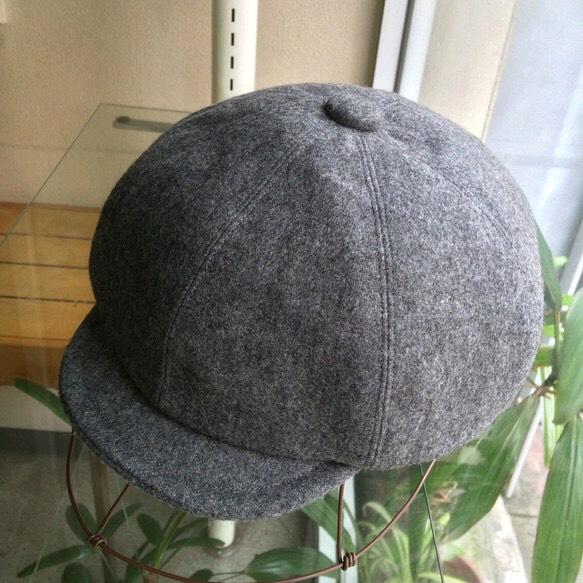 ＊ウール100%＊レトロ キャスケット×8ピースハンチング グレー＊013