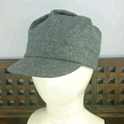 ウール100％＊baby・kids変わった形のキャスケット＊グレー＊034