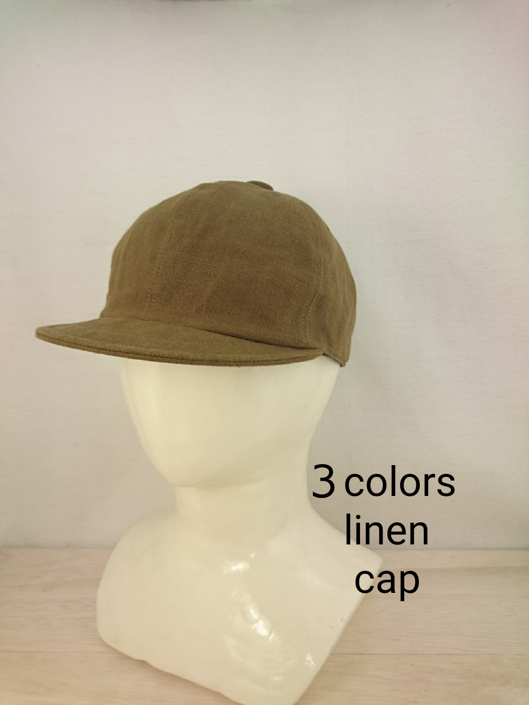 3colors short brim cap bio linen