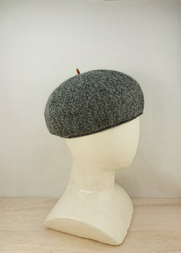 Tweed beret   black×white 1枚目の画像