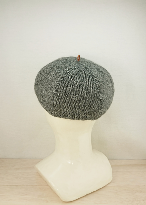 Tweed beret   black×white 2枚目の画像