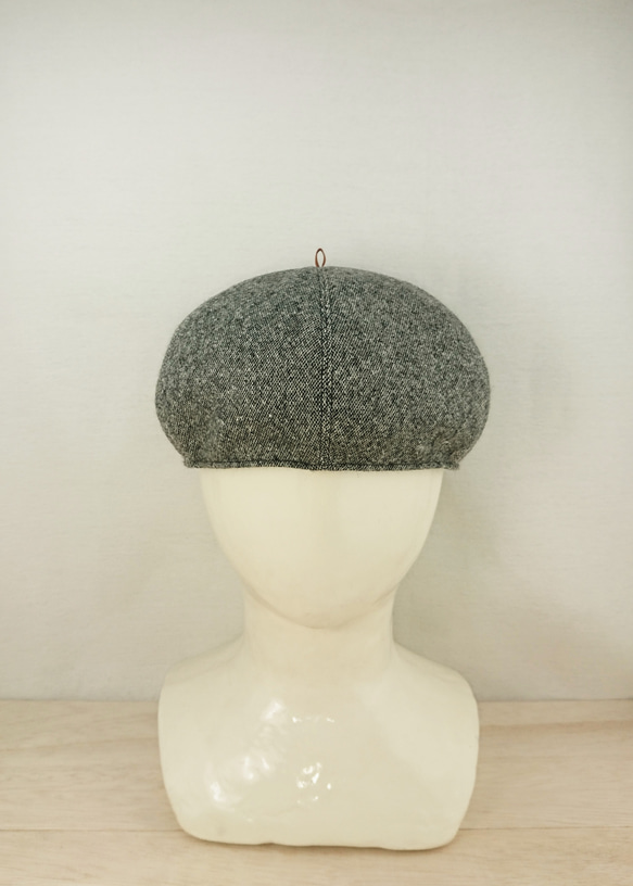 Tweed beret   black×white 3枚目の画像