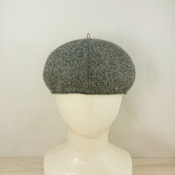 ＊baby・kids＊Tweed beret   ublack×white 3枚目の画像