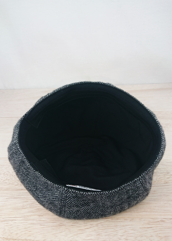 Tweed herringbone beret   black×gray 5枚目の画像