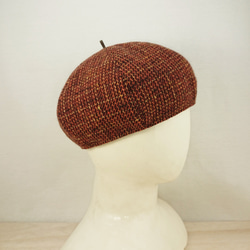 Tweed beret   orange 1枚目の画像