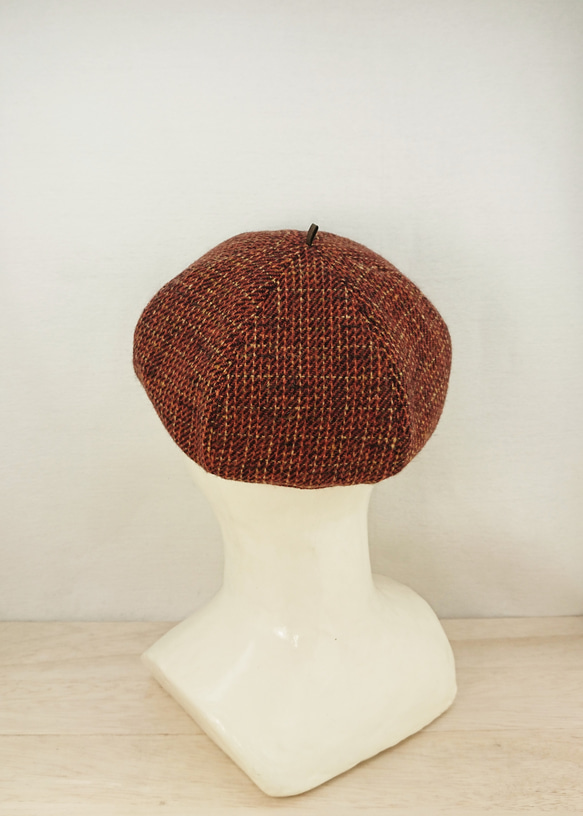 Tweed beret   orange 2枚目の画像