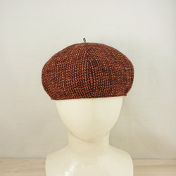 Tweed beret   orange 3枚目の画像