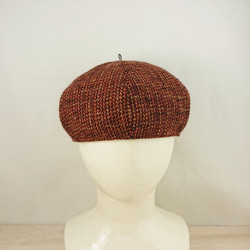 ＊baby・kids＊Tweed beret   orange 3枚目の画像