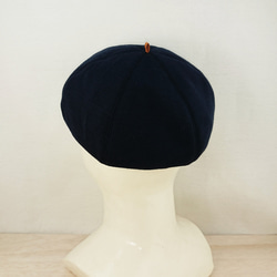 ＊baby・kids＊Wool blend knit beret   navy 2枚目の画像