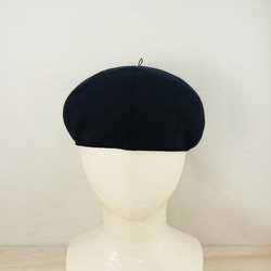 ＊baby・kids＊Wool blend knit beret   navy 3枚目の画像