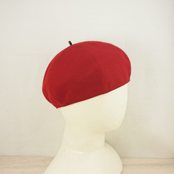 wool blend knit beret   red 1枚目の画像