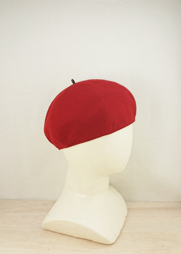 wool blend knit beret   red 1枚目の画像