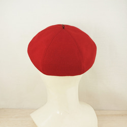 wool blend knit beret   red 2枚目の画像