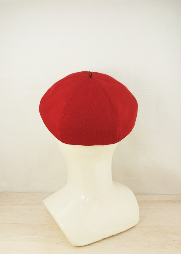 wool blend knit beret   red 2枚目の画像