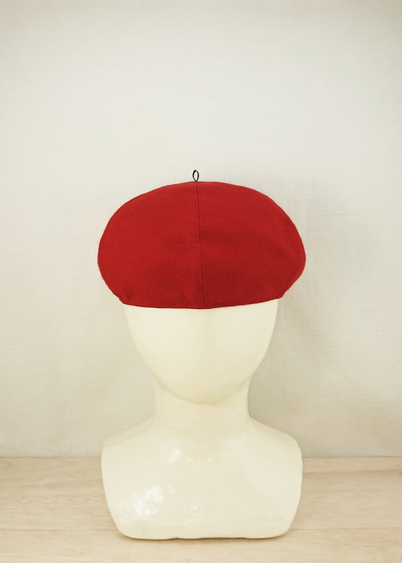 wool blend knit beret   red 3枚目の画像