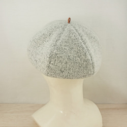 wool blend beret   white×gray 2枚目の画像