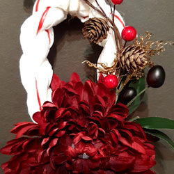 和モダンしめ縄　白赤　お正月飾り　リース 3枚目の画像